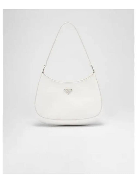 Triangular Logo Cleo Brushed Leather Shoulder Bag White - PRADA - BALAAN 2