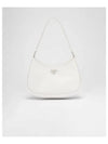 Triangular Logo Cleo Brushed Leather Shoulder Bag White - PRADA - BALAAN 2