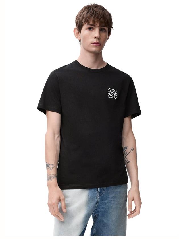 Anagram Crew Neck Cotton Short Sleeve T-Shirt Black - LOEWE - BALAAN 3