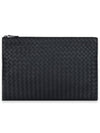 Intrecciato Clutch Bag Black - BOTTEGA VENETA - BALAAN 3