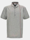 RWB Stripe Polo Shirt Grey - THOM BROWNE - BALAAN 2