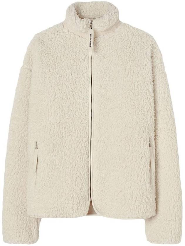 Cotton Fleece Shearling Zip-Up Jacket Latte - JIL SANDER - BALAAN 1