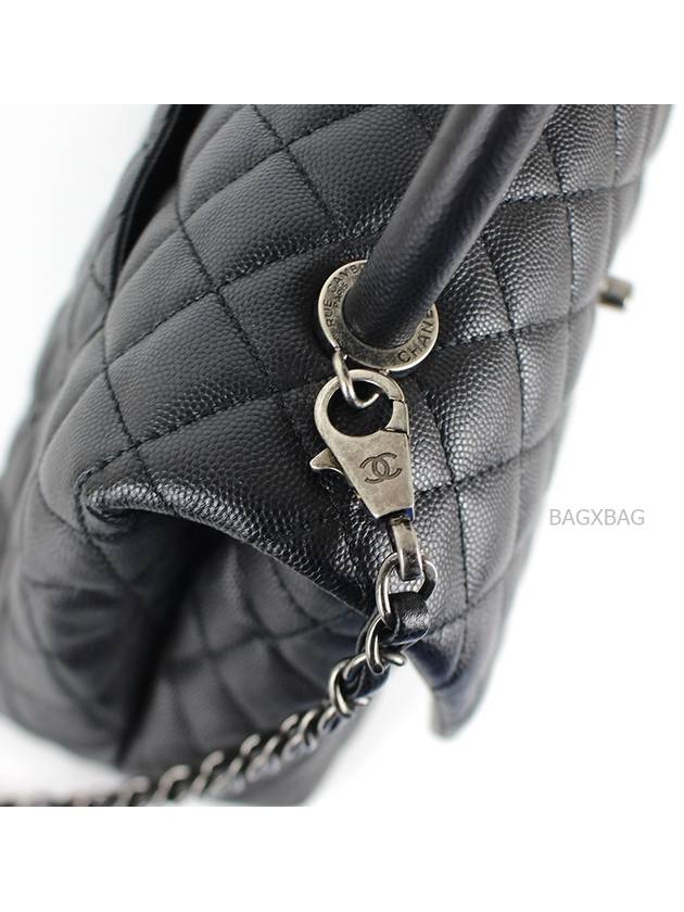 CH Caviar Coco Handle Large Black Silver CH42BG043 - CHANEL - BALAAN 6