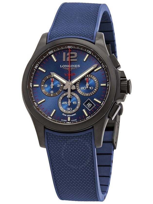 Longines Conquest V.H.P. Perpetual Chronograph Quartz Blue Dial Men's Watch L37172969 - LONGINES - BALAAN 1