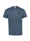 Logo Patch Short Sleeves T-Shirt Avio Blue - STONE ISLAND - BALAAN 2