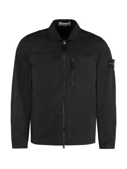 Supima Cotton Twill Stretch-TC Jacket Black - STONE ISLAND - BALAAN 2