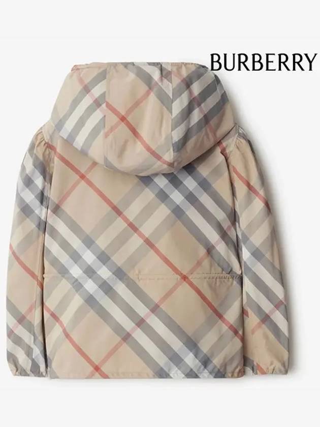 Kids Check Hooded Zip-Up Jacket Pale Stone - BURBERRY - BALAAN 4