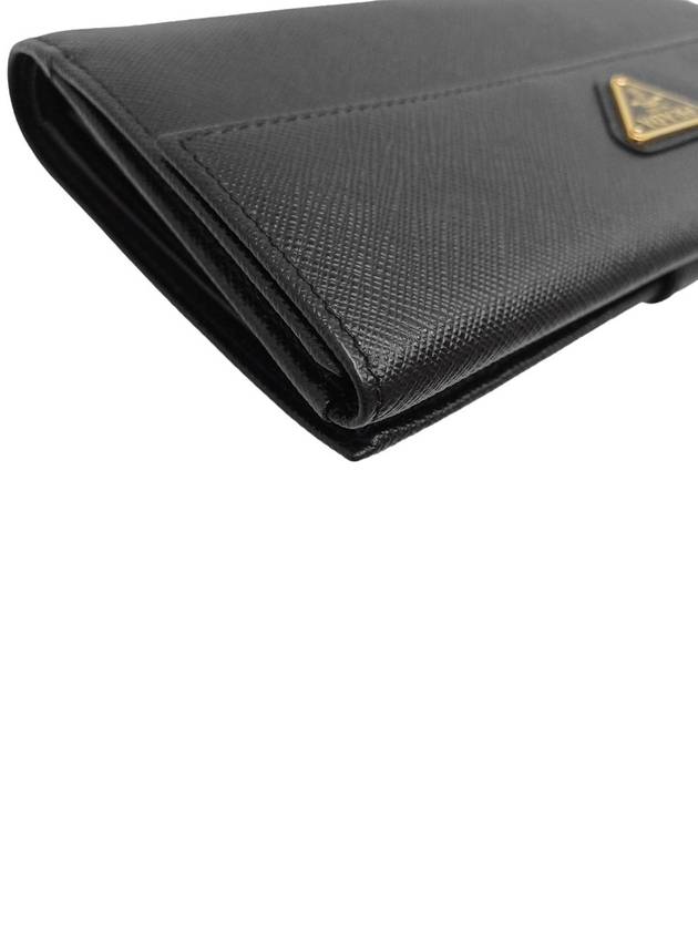 Women s 1MH133 Triangular Logo Saffiano Black Long Wallet - PRADA - BALAAN 5