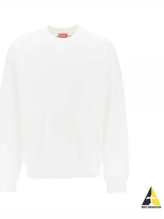 Men's Logo Embroidery Sweatshirt White - DIESEL - BALAAN 2