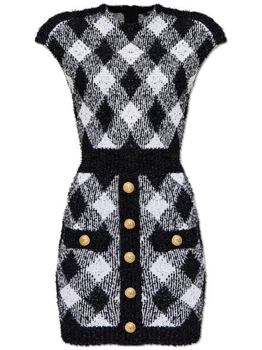 Balmain Sleeveless Tweed Dress, Women's, Black - BALMAIN - BALAAN 1