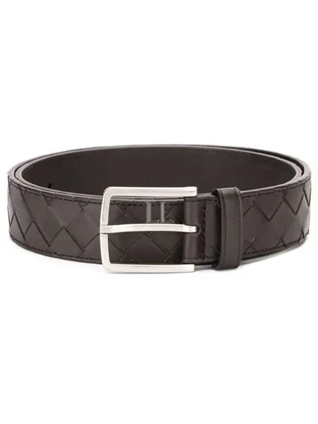 Intrecciato Leather Belt Dark Brown - BOTTEGA VENETA - BALAAN 2