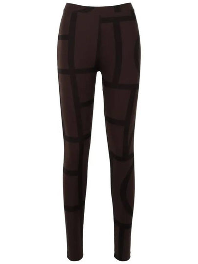 Monogram Motif Leggings Mocha - TOTEME - BALAAN 2