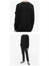 Waffen Patch Round Neck Wool Knit Top Black - STONE ISLAND - BALAAN 7