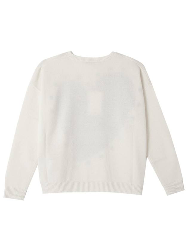 logo wool cashmere knit top natural - MAX MARA - BALAAN.