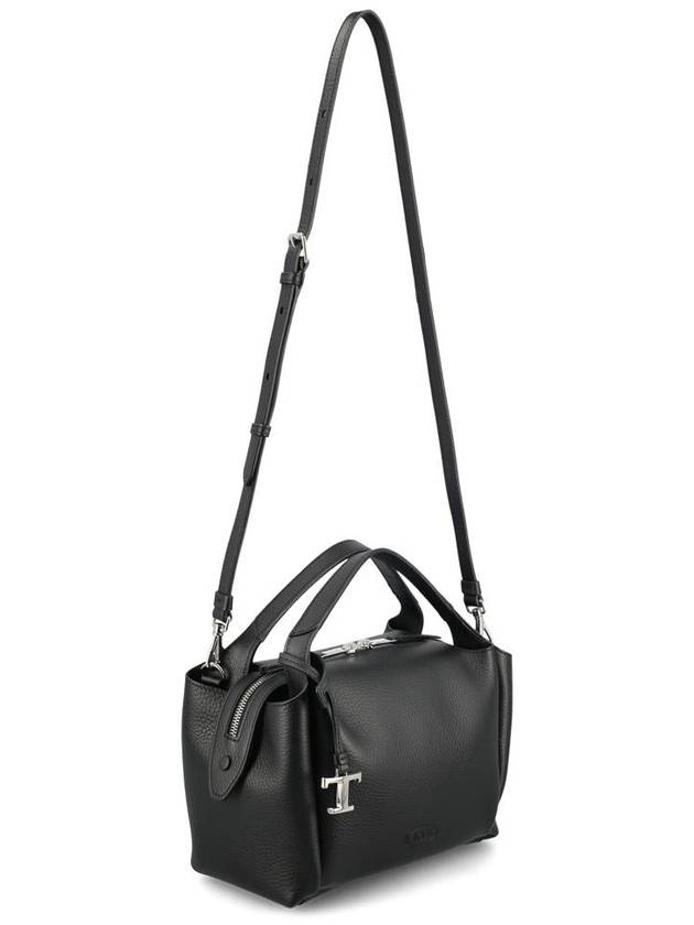 Logo Leather Mini Tote Bag Black - TOD'S - BALAAN 4