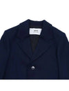 Men's Three Button Single Wool Coat Navy FCO307 WV0016 430 - AMI - 4