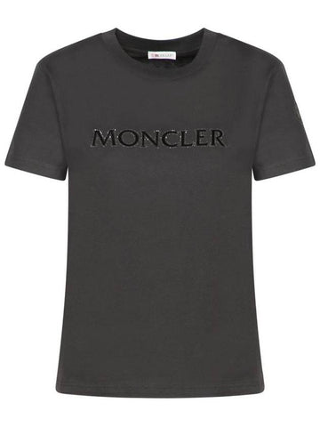 Logo short sleeve t shirt black - MONCLER - BALAAN 1