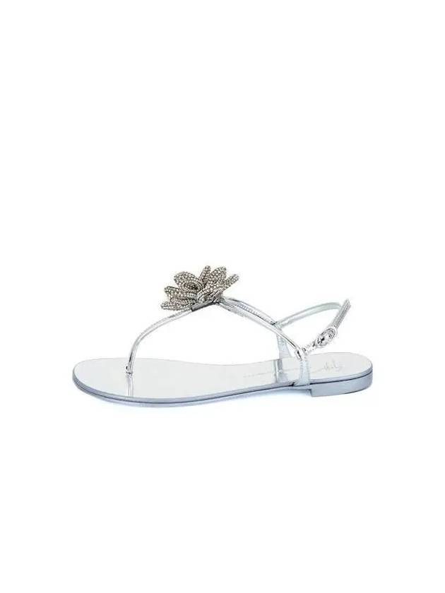 WOMEN ROCK Crystal Flower Sandals Silver 271837 - GIUSEPPE ZANOTTI - BALAAN 1