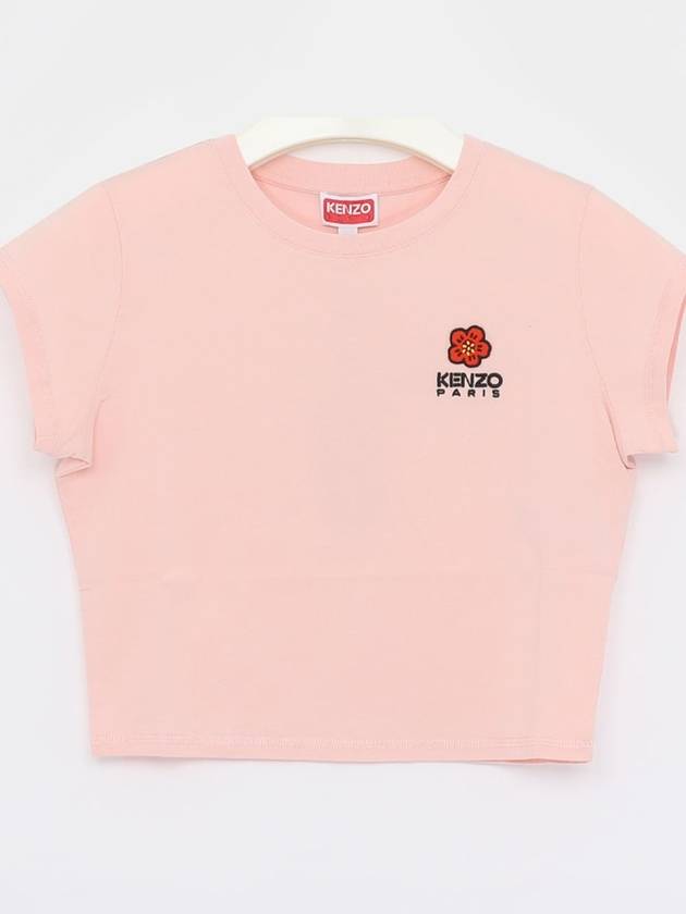 Boke Flower Embroidery Cotton Short Sleeve T-shirt Light Pink - KENZO - BALAAN 3