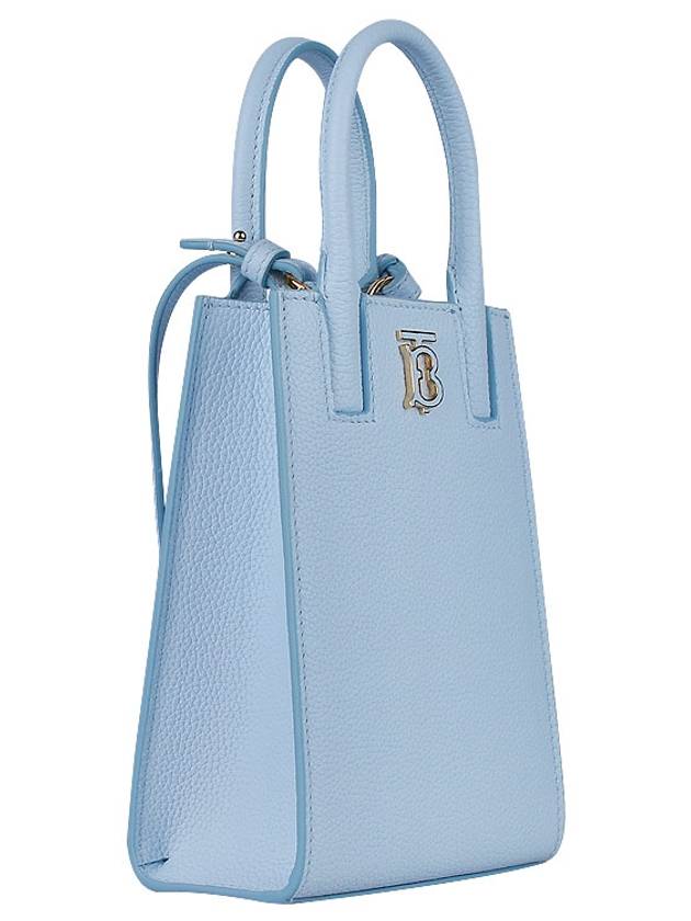 Micro Grainy Leather Francis Tote Bag Pale Blue - BURBERRY - BALAAN 5