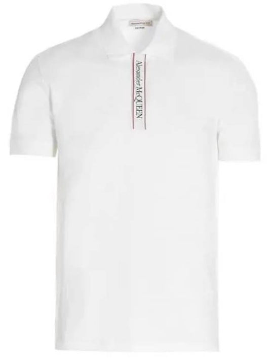 Men's Selvege Plaquet Cotton Short Sleeve PK Shirt White - ALEXANDER MCQUEEN - BALAAN 2