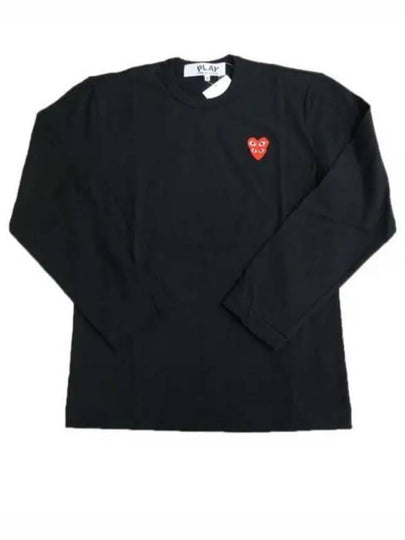 Double Heart Wappen Long Sleeve T-Shirt Black - COMME DES GARCONS - BALAAN 2