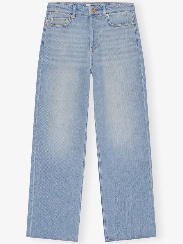 Overdyed Heavy Izey Straight Jeans Light Blue - GANNI - BALAAN 2