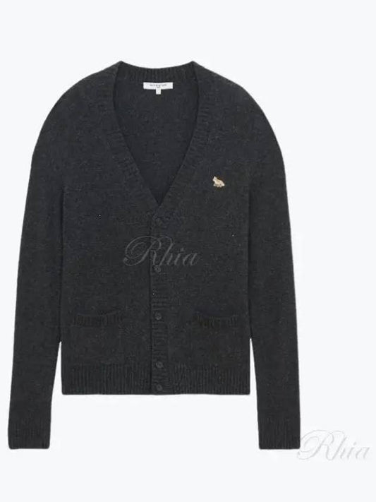 Baby Fox Patch Cosy Cardigan Dark Grey - MAISON KITSUNE - BALAAN 2