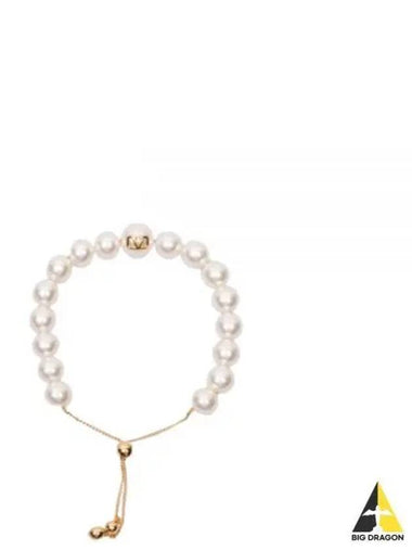 5W0J0W83 DHC 0O3 5W2J0W83 V logo signature metal resin pearl bracelet - VALENTINO - BALAAN 1