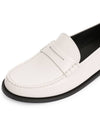 Men's Monogram Penny Smooth Leather Loafers White - SAINT LAURENT - BALAAN 8