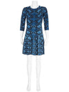 Livermerge snakeprint mineral blue wool dress - BURBERRY - BALAAN 1