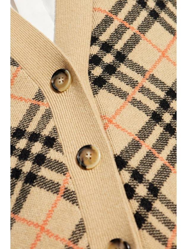 Check Cashmere Cardigan Sand - BURBERRY - BALAAN 6