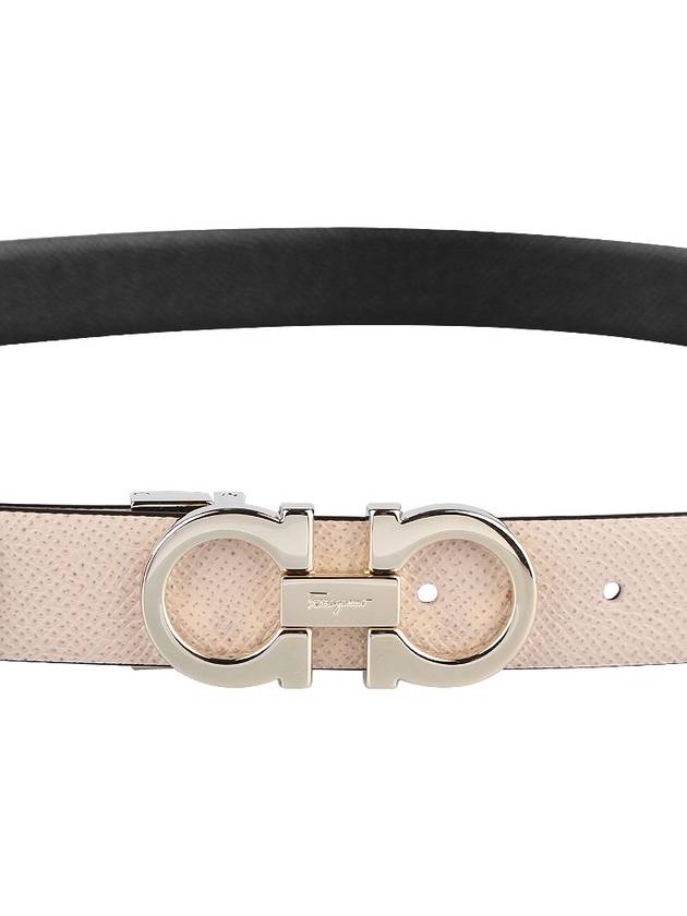 Reversible Gancini Leather Belt Black Macadamia - SALVATORE FERRAGAMO - BALAAN 8