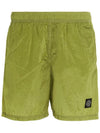 Men's Logo Patch Nylon Metal Swim Shorts Yellow - STONE ISLAND - BALAAN 2