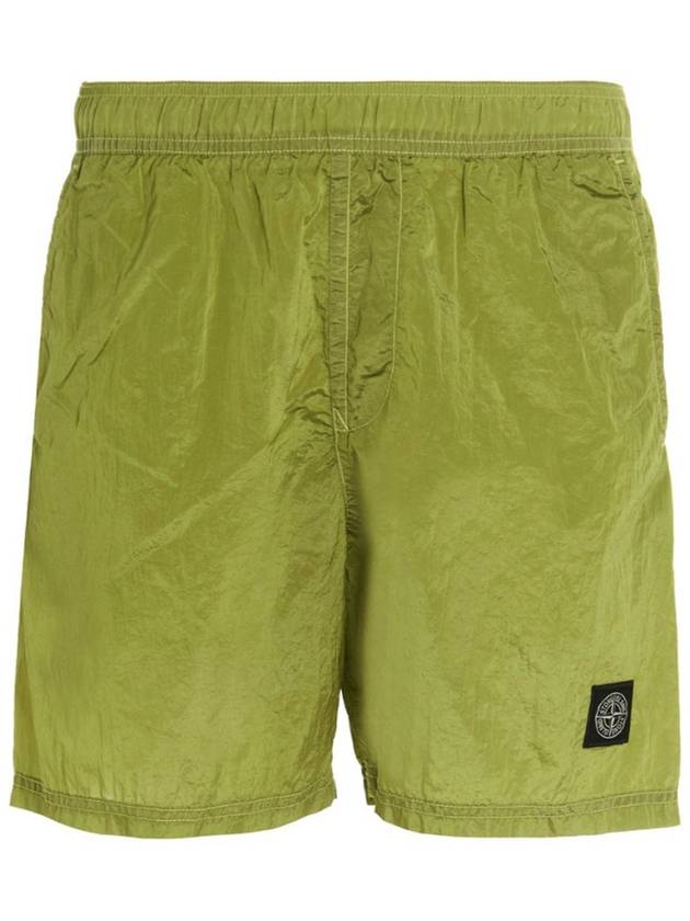 Men's Logo Patch Nylon Metal Swim Shorts Yellow - STONE ISLAND - BALAAN 2