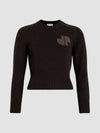 Logo Color Combination Wool Cashmere Knit Top Mink Brown - PATOU - BALAAN 2