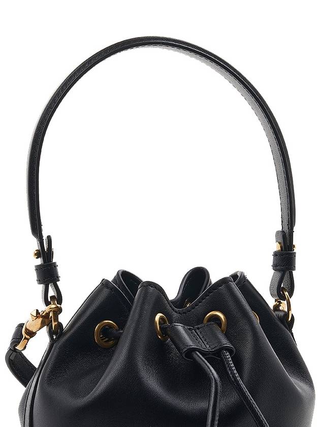 V Logo Signature Nappa Leather Bucket Bag Black - VALENTINO - BALAAN 8