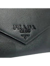 1BD127 Black Saffiano Monochrome Gold Chain Cross Bag - PRADA - BALAAN 7