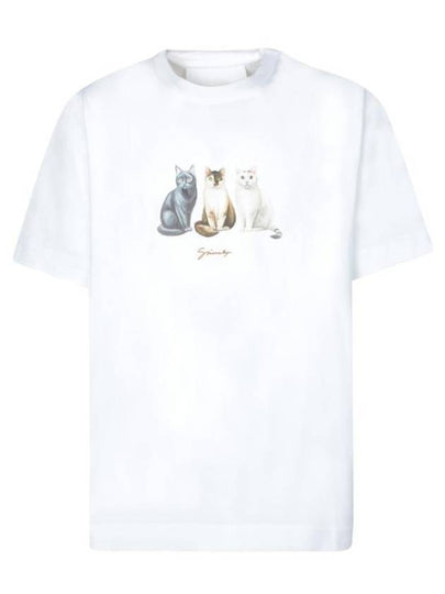 Cat Print Cotton Short Sleeve T-Shirt White - GIVENCHY - BALAAN 2