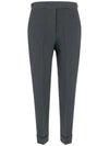 Women's Low Rise Formal Wool Pants Gray - THOM BROWNE - BALAAN.