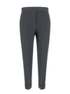 Women's Low Rise Formal Wool Pants Gray - THOM BROWNE - BALAAN.