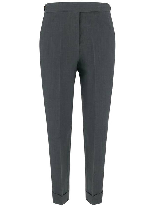 Women's Low Rise Formal Wool Pants Gray - THOM BROWNE - BALAAN.