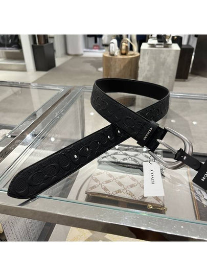 Harness Buckle 38mm Leather Belt Black - COACH - BALAAN 2