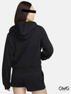 Chill Terry Loose Full Zip French Hoodie Black - NIKE - BALAAN 3