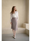 Caisienne Mermaid Unbalanced Midi Skirt_Taupe Gray - CAHIERS - BALAAN 5