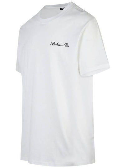 Balmain 'Signature' White Cotton T-Shirt - BALMAIN - BALAAN 2