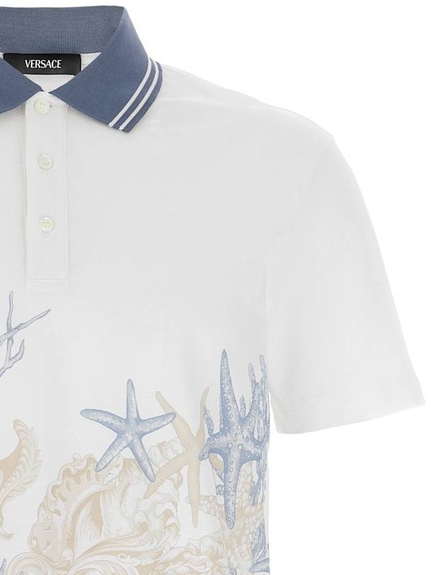 Starfish print polo shirt 10139061A11303 - VERSACE - BALAAN 4