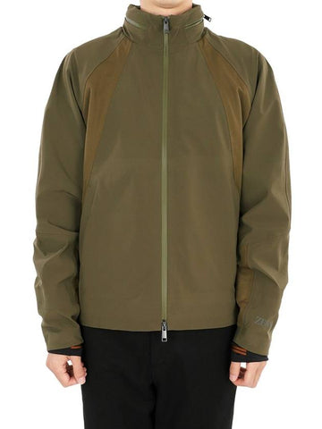 Tech Merino Wool Sweat Zip up Jacket Olive Green UB502A5 BCT827 810 - ERMENEGILDO ZEGNA - BALAAN 1