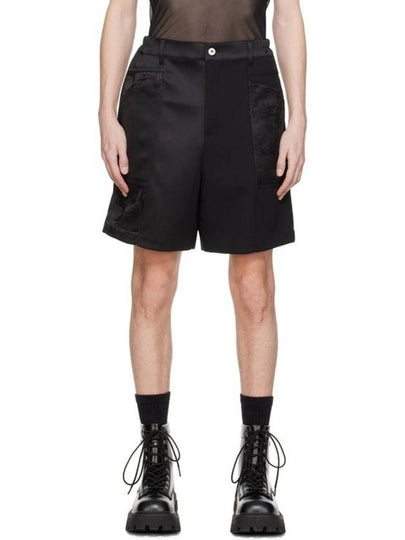 Distressed Belt Cotton Shorts Black - MSGM - BALAAN 2