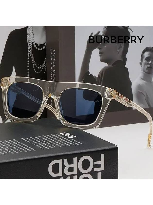 Sunglasses BE4318 389580 Transparent horn rim blue - BURBERRY - BALAAN 2